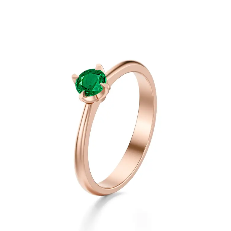 Pierścionek ze szmaragdem naturalnym różowe złoto AJPZ_043 Pierścionek ze szmaragdem naturalnym różowe złoto AJPZ_043